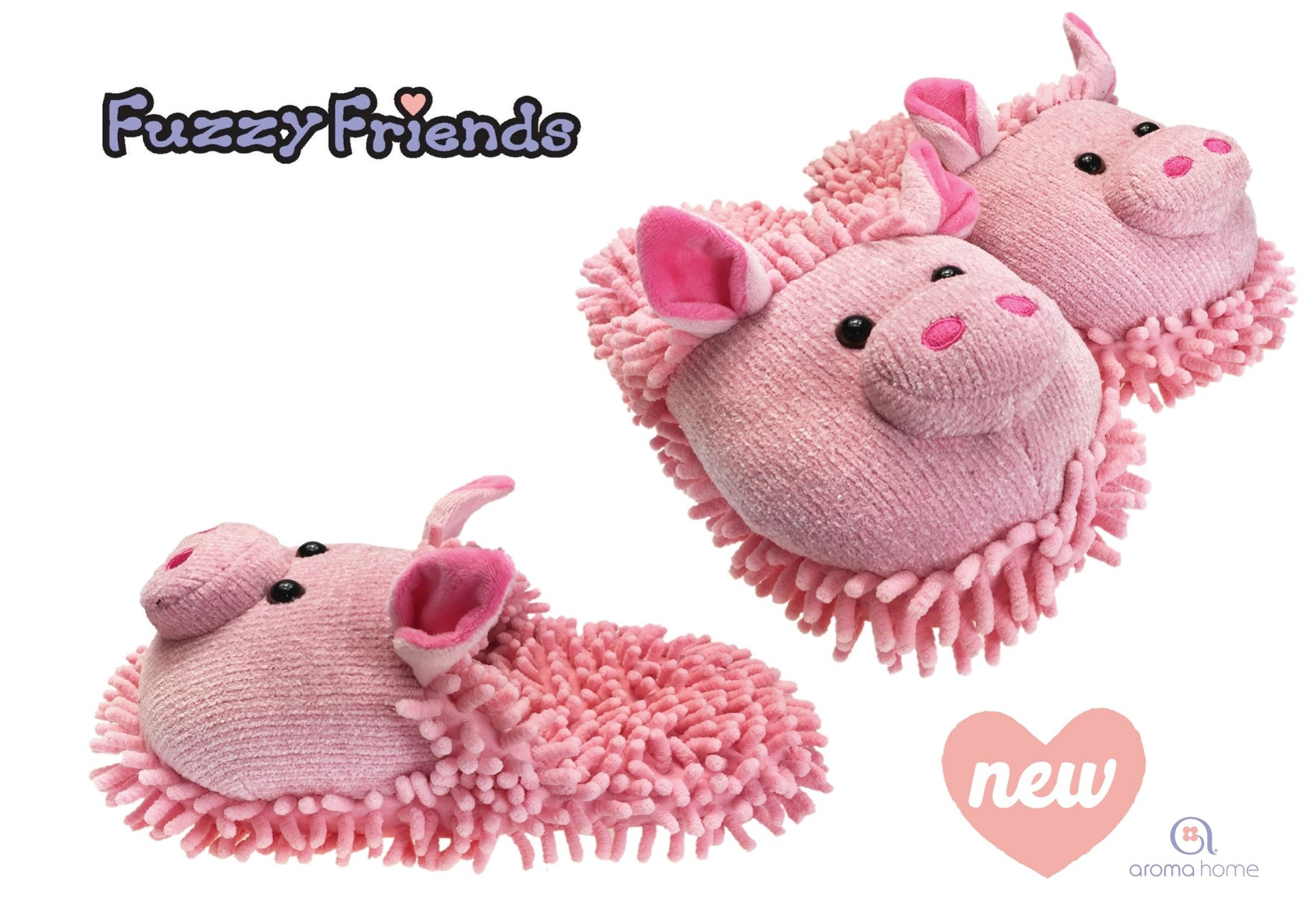 aroma home fuzzy friends slippers