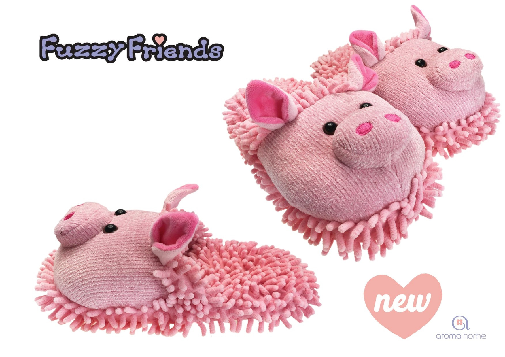 fluffy pig slippers