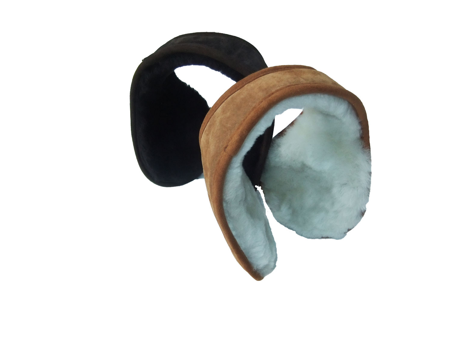 Sheepskin Ear Muffs in tan. Luxurious Soft with Secure Head Band