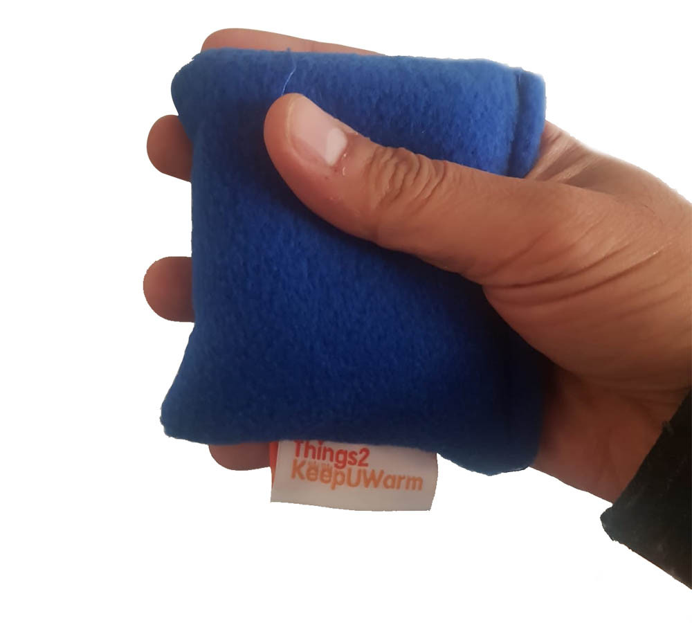 Microwavable Pair of Hand Warmers T2K Navy Non Scented Wheat Warmer