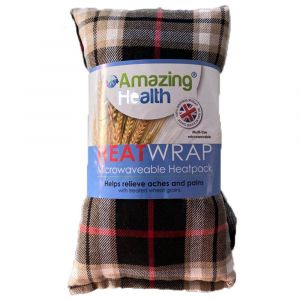 Amazing Health Heat Pack Cotton Tartan Microwave Wheat Bag 42cm Long (Lavender, Beige Tartan)