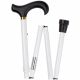 Folding Height Adjustable Walking Stick with Smart Handle and Carry Case - White Stick