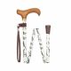 Folding Floral Height Adjustable Walking Stick with Smart Handle and Carry Case - Woodlands