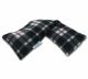 Unscented Heat Pack Plush Fleece Tartan Check Microwave Wheat Bag - Black