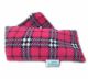 Unscented Heat Pack Plush Fleece Tartan Check Microwave Wheat Bag - Cerise