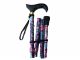 Folding Floral Patterned Walking Stick - purple