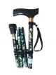 Flower Folding Walking Stick Height Adjustable Blue Lillies