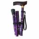 Flower Folding Walking Stick Height Adjustable Purple Petite flowers