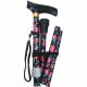 Flower Folding Walking Stick Height Adjustable (blk/red) 