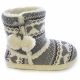 Slumberezz Warm Boot Slippers Pretty Heart Design For Women, Grey