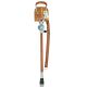 Simply Unearthed Premium Leather TAN Dual seat stick with spike and ferrule interchangeable height with carry strap - XL Seat Size