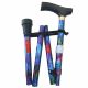 folding walking stick leafy purple