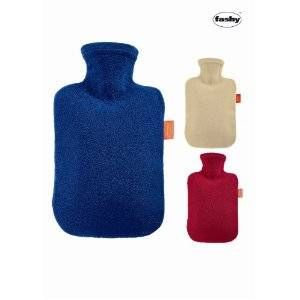 Fashy Hot Water Bottle with Fleece Cover (Assorted Colors)