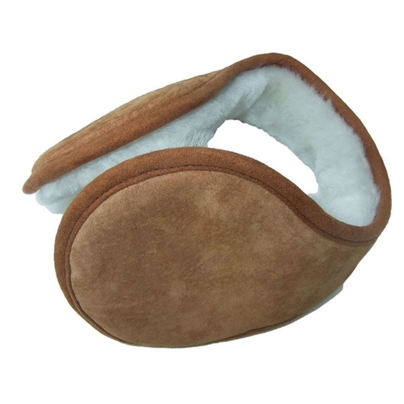 Sheepskin Ear Muffs Luxurious Soft with Secure Wide Head Band Chestnut 