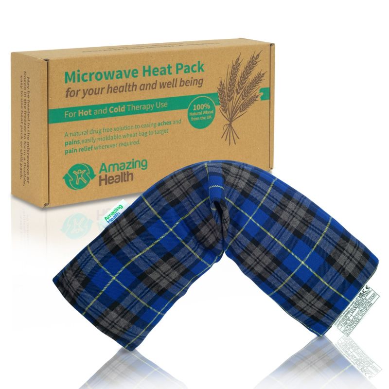 Unscented Microwave wheat bag Blue watch tartan cotton